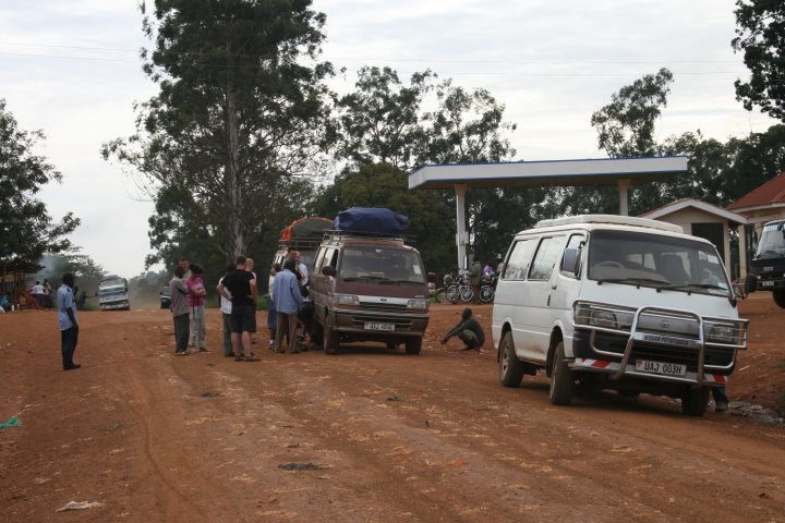 Onderweg een lekke band.