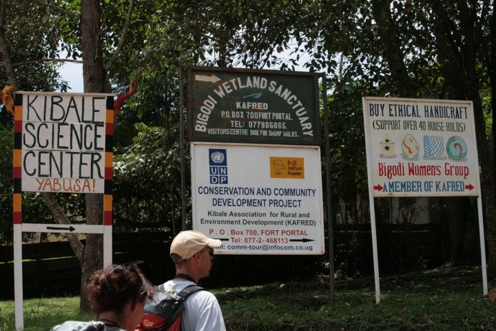 Het begin en eindpunt van de swamp wandeling.