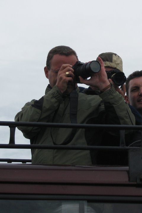 Foto's maken door de opening in het dak.