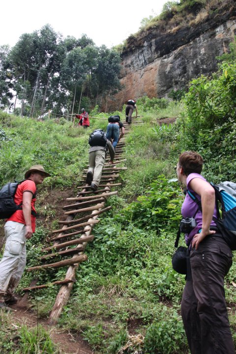 Na het abseilen waar omhoog klauteren