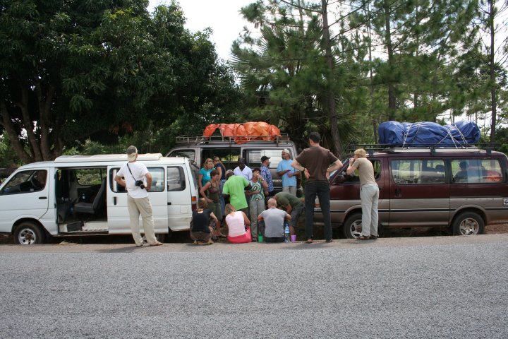 Een tussenstop om een ananas te eten.